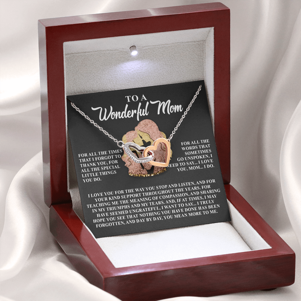 To A Wonderful Mom Necklace, To The Best Mom In The World Necklace, Christmas Gifts For Hispanic Mom, Birthday Mom From Daughter