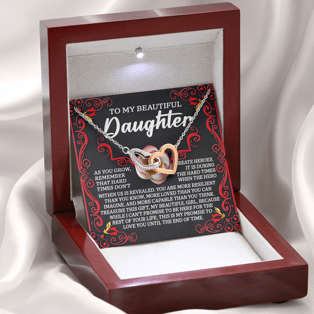 To My Beautiful Daughter Necklace, Jewelry For Daughter From Mom, Gift For Adult Daughter, Gift For My Daughter