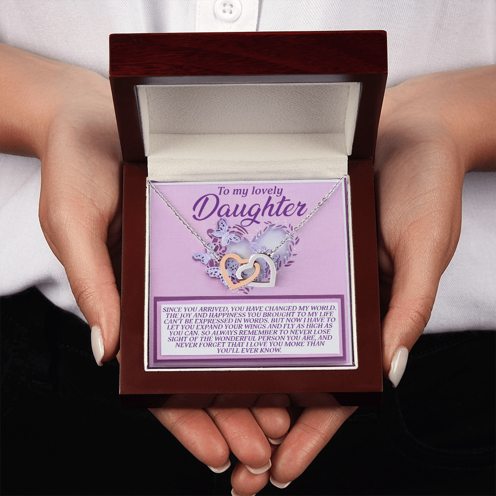 To My Lovely Daughter Necklace, Adult Daughter Valentines Gifts, Necklace From Dad To Daughter, Father And Daughter Necklace