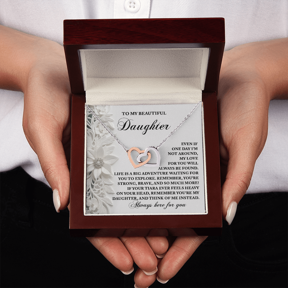 To My Beautiful Daughter Necklace, Daughter Jewelry From Mom, Daughter Necklace From Dad, Daughter Birthday Card From Mom