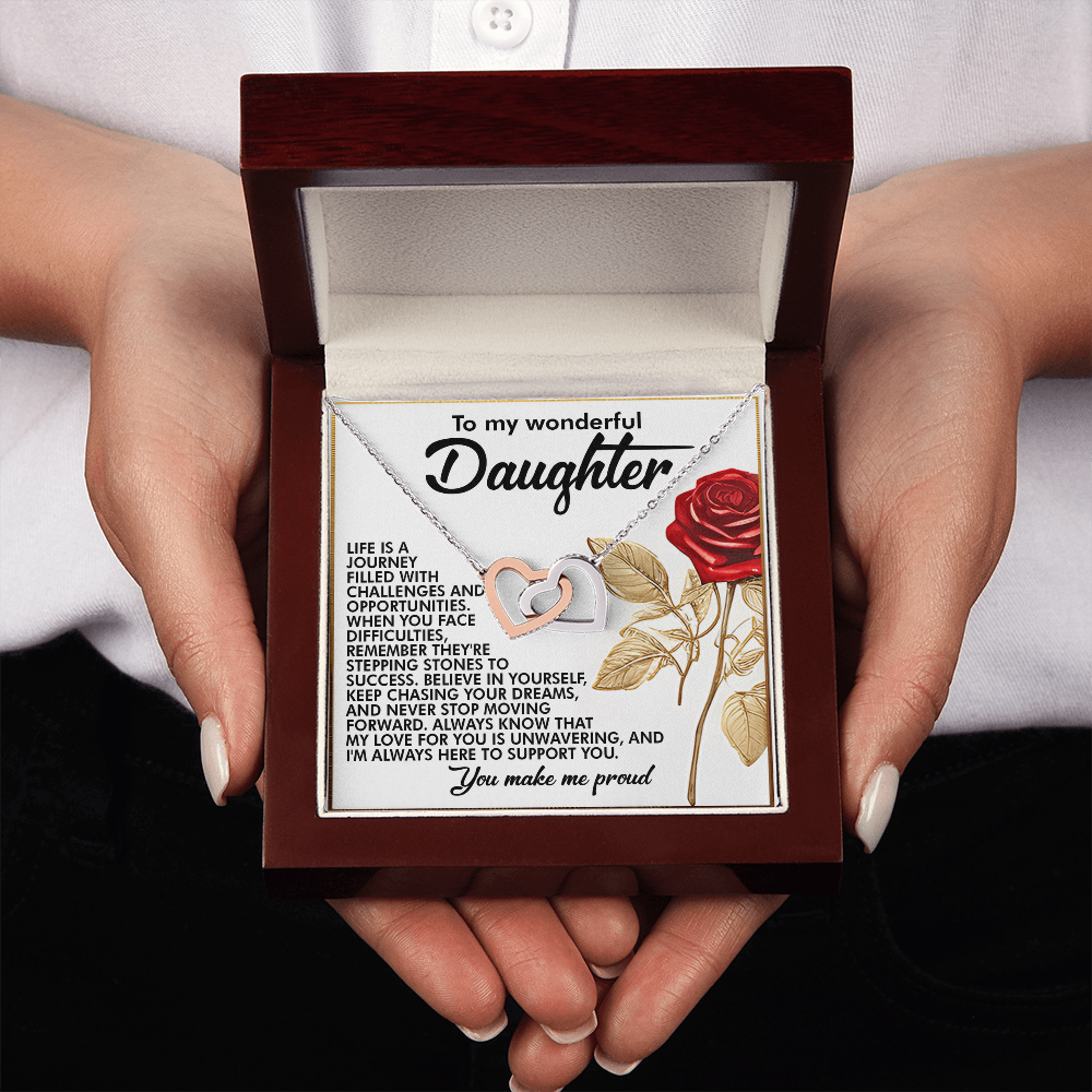 To My Wonderful Daughter Necklace, Gifts For Grown Daughter From Dad, Daughter Valentine Gift From Dad, Daughter Necklace From Parents
