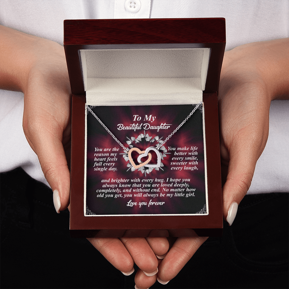 To My Beautiful Daughter Necklace, Necklace For Daughter From Dad, Gifts From Mom To Daughter, Necklace For Daughter From Mom