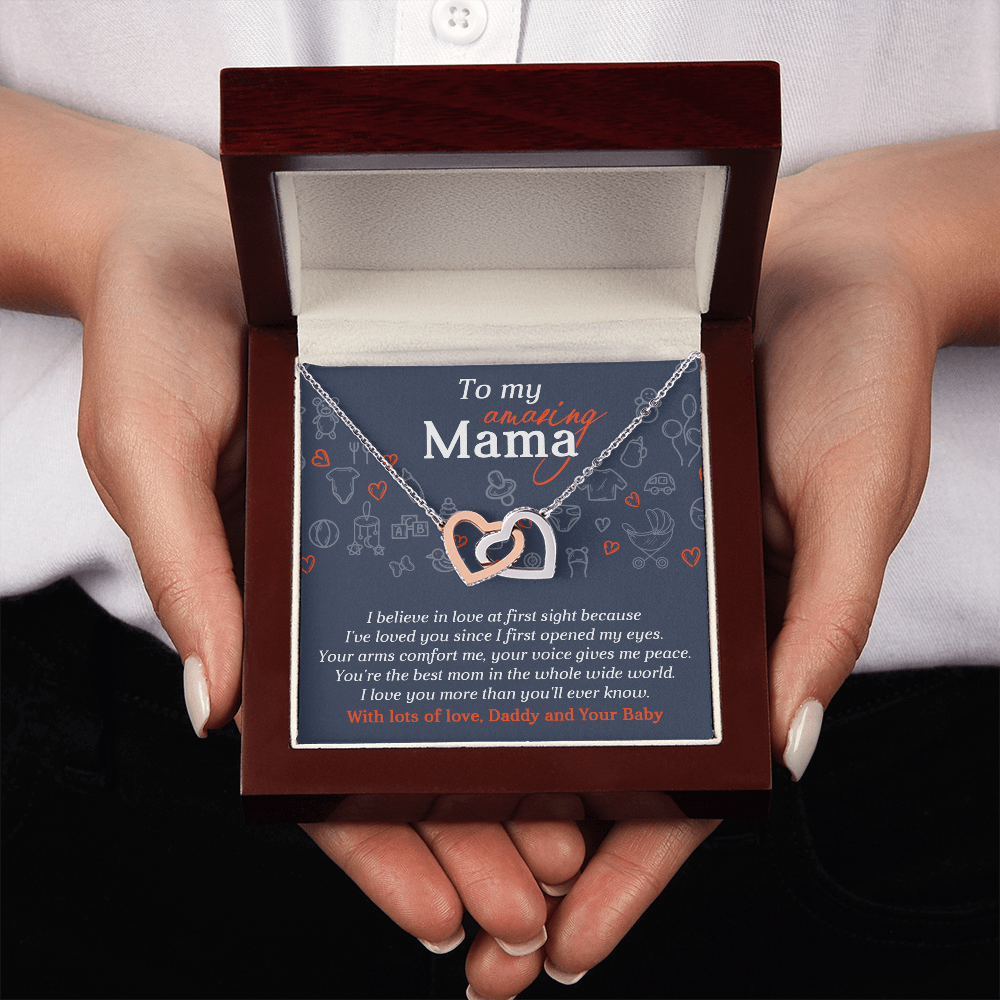 To My Amazing Mama Necklace, To My Mom Necklace From Daddy And Your Baby, Gifts For Mom From Husband, Mom To Daughter Mothers Day Gift
