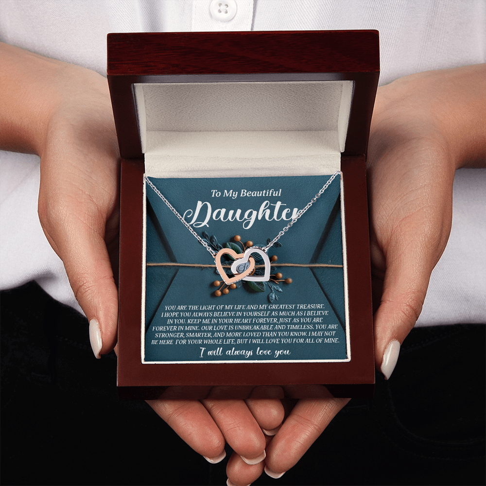 To My Beautiful Daughter Necklace, To My Daughter Necklace From Mom, Mother Day Gifts For Daughters Adult, To My Daughter Necklace From Dad