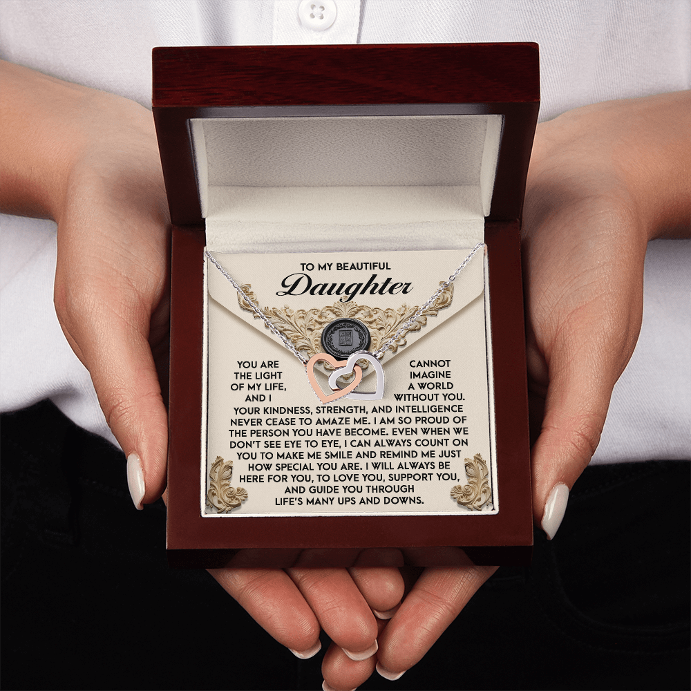 To My Beautiful Daughter Necklace, To My Daughter Necklace From Mom, Mother Daughter Gifts From Mom, Dad And Daughter Necklaces
