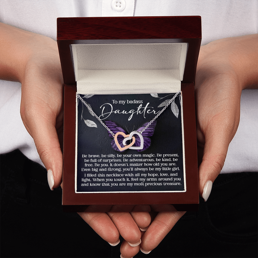 To My Badass Daughter Necklace, Necklace For My Daughter, Mom And Daughter Gifts, Necklaces For Daughter From Dad