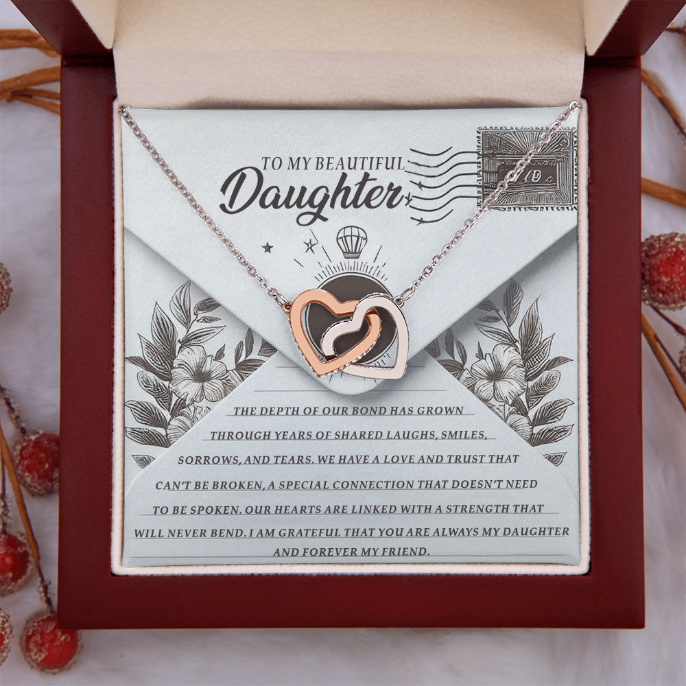 To My Beautiful Daughter Necklace, Daughter Necklace From Mom, Christmas Gift For Adult Daughter, Daughter Necklace From Mom