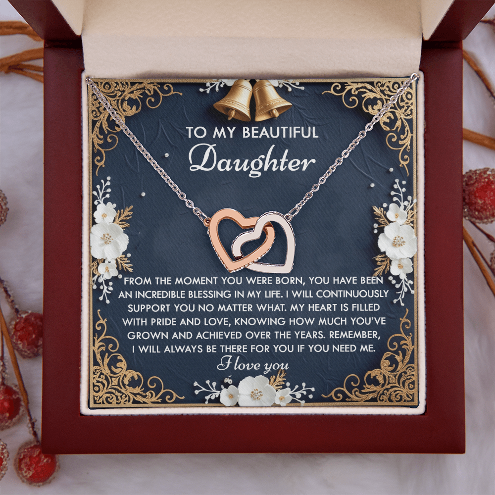 To My Beautiful Daughter Necklace, Jewelry For Daughter From Dad, Birthday Gifts For Adult Daughter, Daughter Necklace From Daddy
