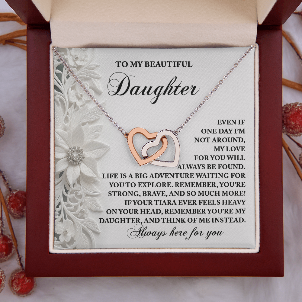 To My Beautiful Daughter Necklace, Daughter Jewelry From Mom, Daughter Necklace From Dad, Daughter Birthday Card From Mom