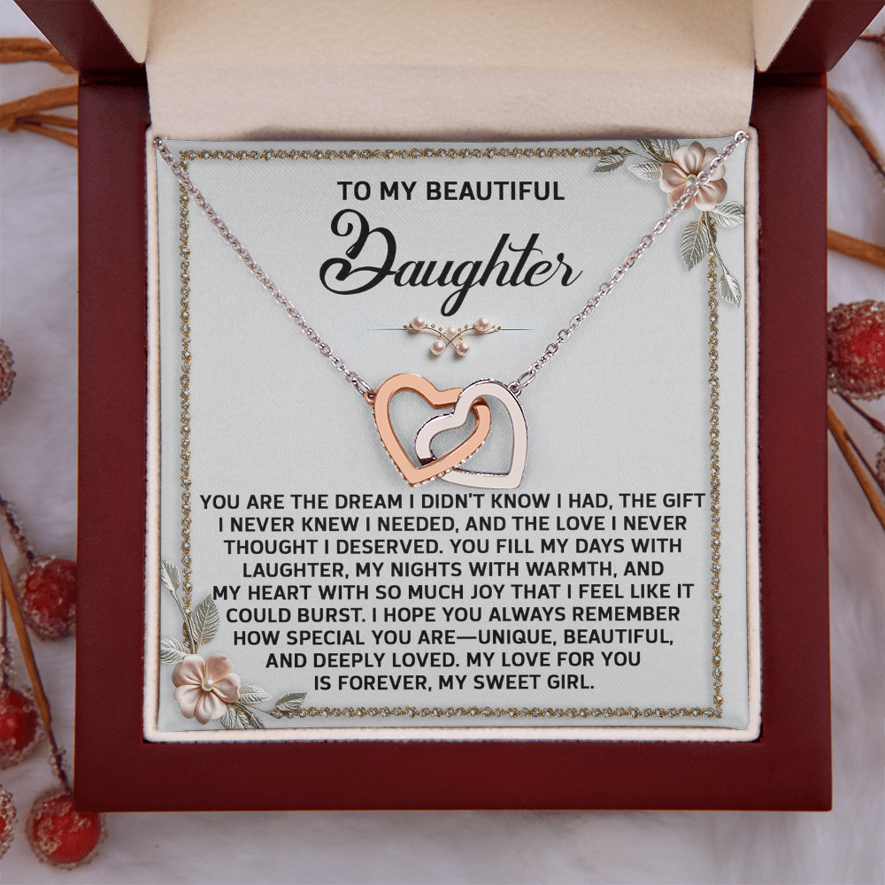 To My Beautiful Daughter Necklace, My Daughter Gifts From Dad, Mom And Daughter Gifts, Daughter Necklace From Mom