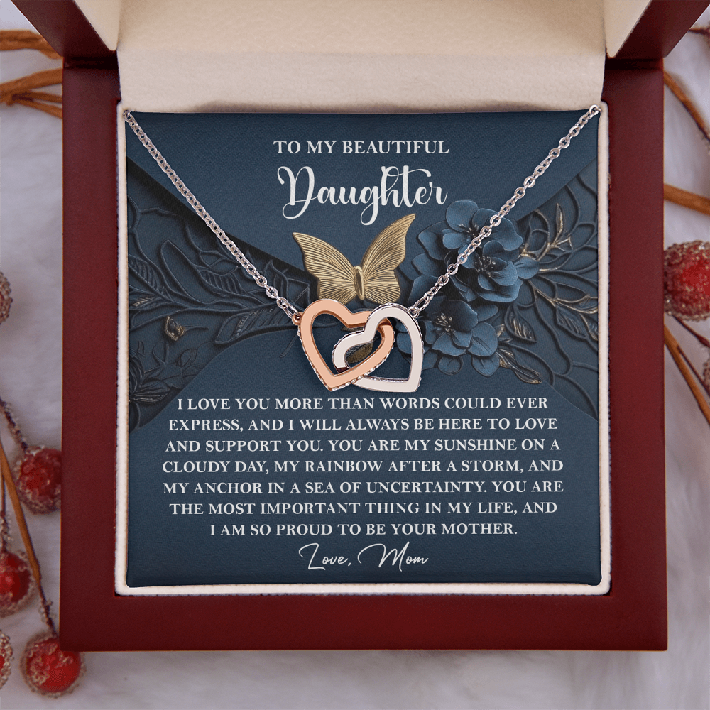 To My Beautiful Daughter Necklace, Daughter Necklaces From Mom, Birthday Gifts For Daughter Adult, To My Daughter Necklace From Mom