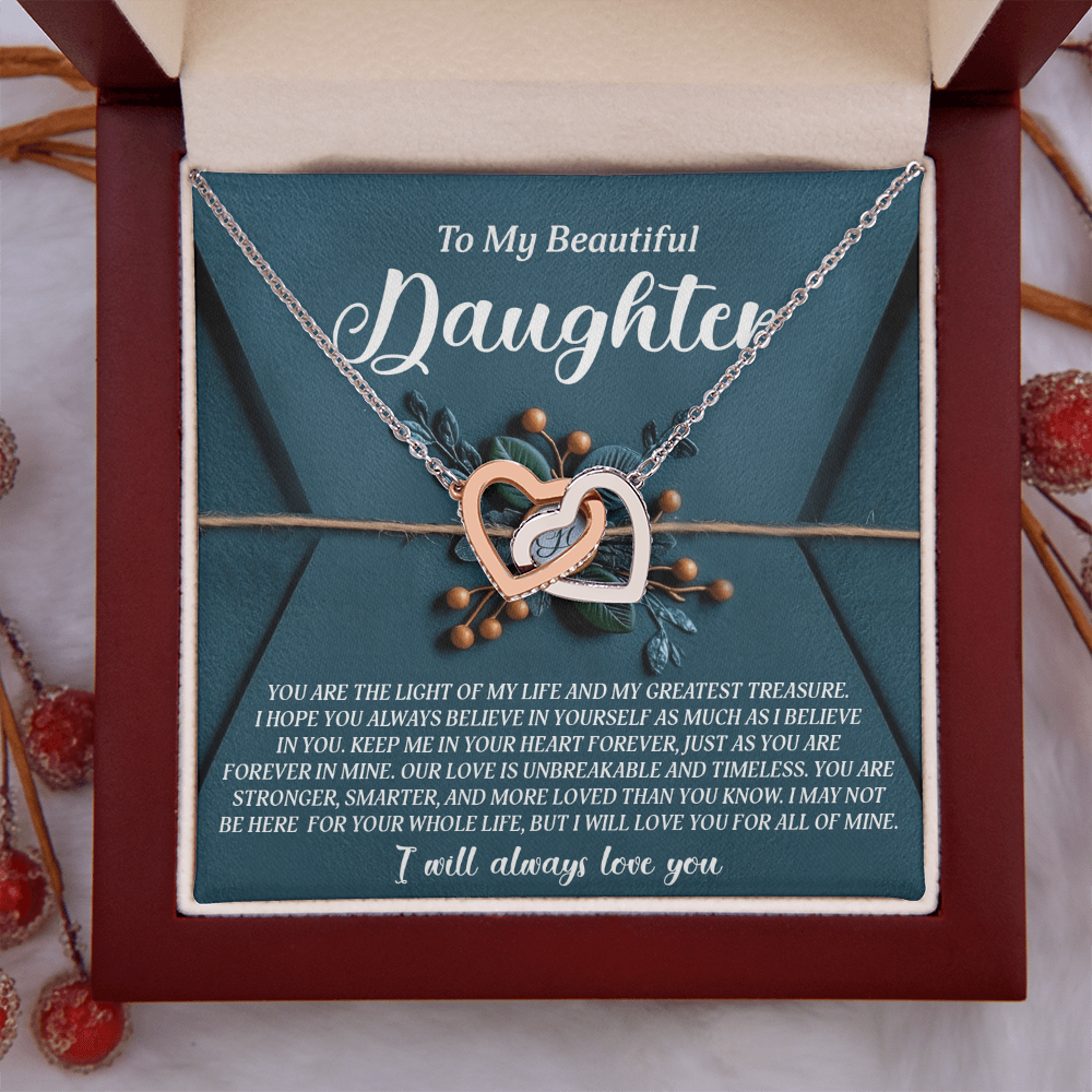 To My Beautiful Daughter Necklace, To My Daughter Necklace From Mom, Mother Day Gifts For Daughters Adult, To My Daughter Necklace From Dad