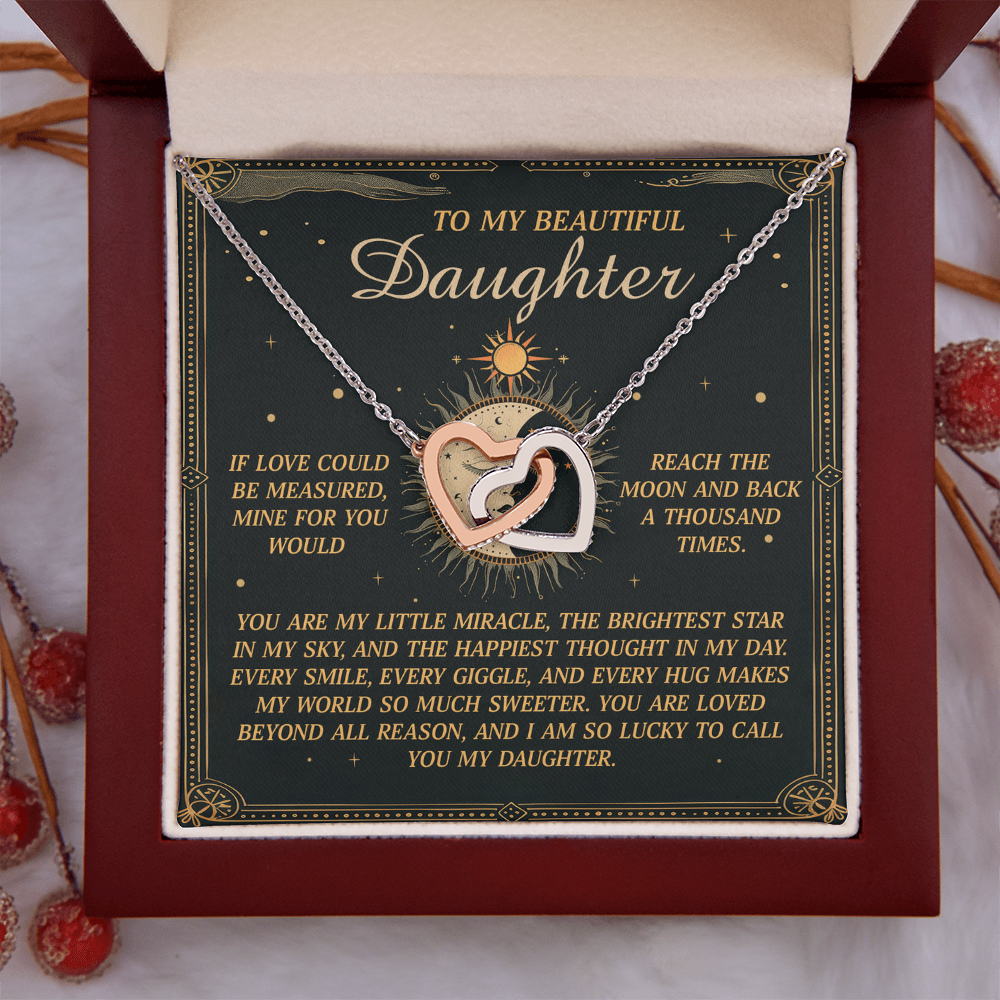 To My Beautiful Daughter Necklace, Bonus Daughter Gifts Unique, Birthday Gift For Adult Daughter, Christmas Gifts For Adult Daughter