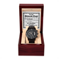 To My Bonus Dad Black Chronograph Watch, First Fathers Day Gifts For New Dad, Gift For Dad Birthday From Daughter, Easter Gift For Dad
