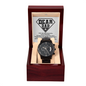 Dear Dad Black Chronograph Watch, To My Dad Black Chronograph Watch, Valentines Day Gifts For Father, Fathers Day Gifts From Daughter