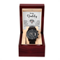 To My Daddy Black Chronograph Watch, To My Daddy Watch From Mommy's Tummy, To My Dad Newborn, Gift For Dad From Son