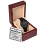 To My Bonus Dad Black Chronograph Watch, First Fathers Day Gifts For New Dad, Gift For Dad Birthday From Daughter, Easter Gift For Dad