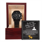 To The Best Father-In-Law Black Chronograph Watch, First Fathers Day Gifts For New Dad, Gift For Dad Birthday From Daughter, Easter Gift For Dad