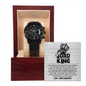 Dad You Are The King Black Chronograph Watch, Gift For Boyfriend's Mom From Son's Girlfriend, Son To Dad Christmas Gift, Gifts For Dad From Wife