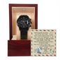 To My Daddy Black Chronograph Watch, Watch For Man With Black, Gift For Dad From Son, Fathers Day Necklace For Men