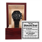 To My Bonus Dad Black Chronograph Watch, First Fathers Day Gifts For New Dad, Gift For Dad Birthday From Daughter, Easter Gift For Dad