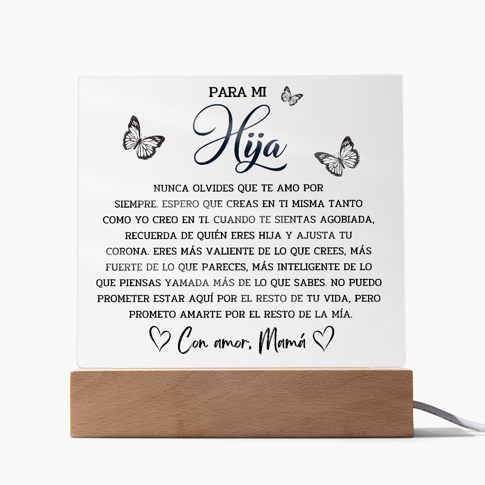 Lampara Con Mensaje De Amor para Mi Hija, para Mi Hija, A Mi Hija, para Mi Hija En Su Graduación - HIJACRSQBR1_T4_30_1