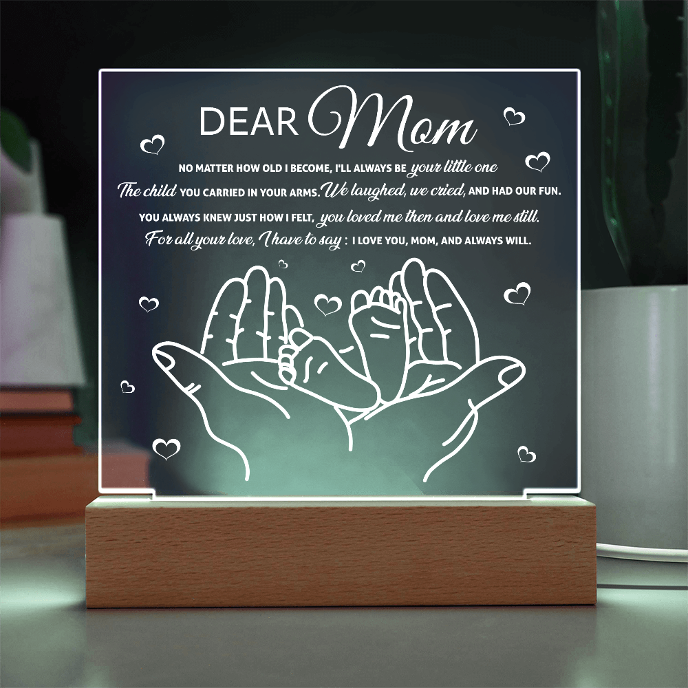 Dear Mom Square Acrylic, Easter Gifts For Mom From Daughter, Best Gifts For Mom Birthday From Son, Christmas For Mom From Daughter