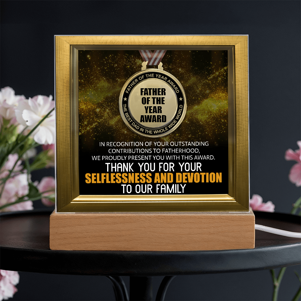 Father Of The Year Award Award Square Acrylic, Acrylic Dad Gifts From Child, Birthday Gift For Dad From Daughter