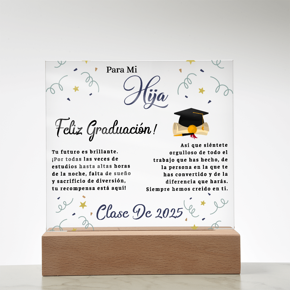 Acrílico Para Mi Hija En Su Graduación, Cuadros Para Mi Hija Por Su Graduación - GRA_ACR_BR1_APR4_4