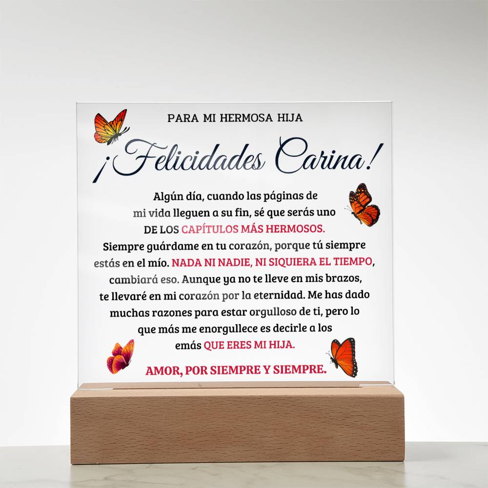 HIJACRSQBR1_T4_30_2 ¡FELICIDADES CARINA!