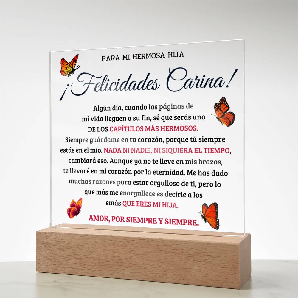 HIJACRSQBR1_T4_30_2 ¡FELICIDADES CARINA!