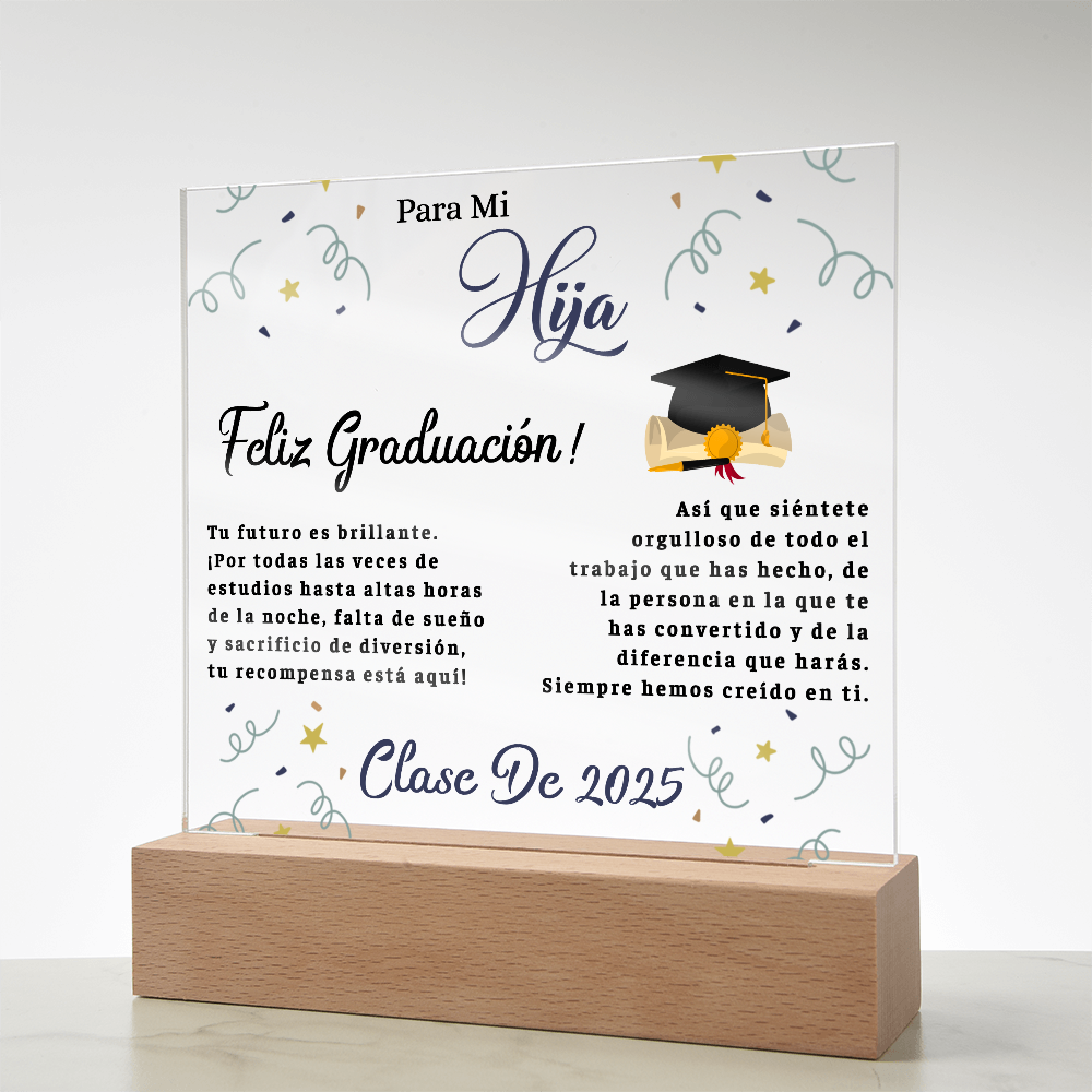 Acrílico Para Mi Hija En Su Graduación, Cuadros Para Mi Hija Por Su Graduación - GRA_ACR_BR1_APR4_4
