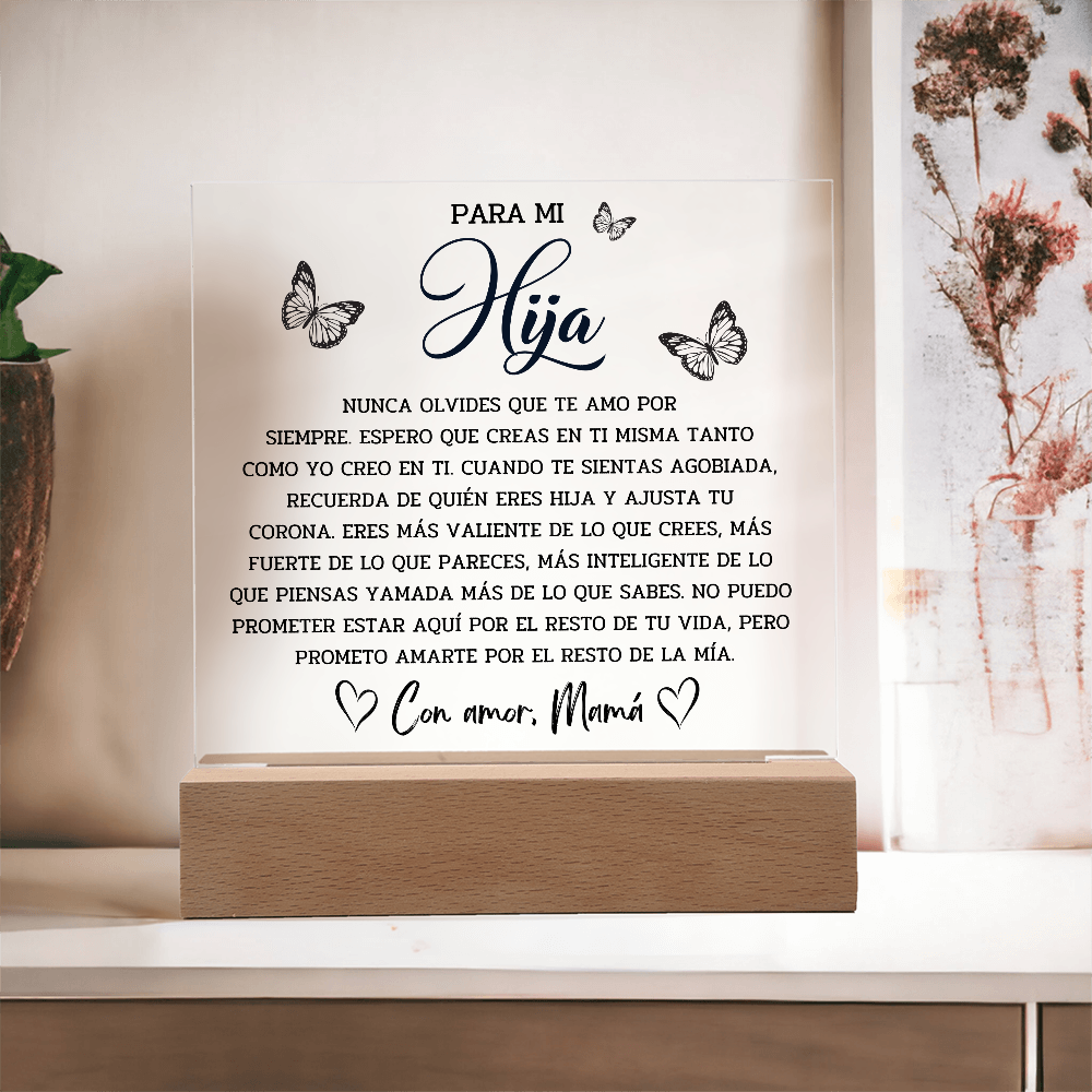 Lampara Con Mensaje De Amor para Mi Hija, para Mi Hija, A Mi Hija, para Mi Hija En Su Graduación - HIJACRSQBR1_T4_30_1