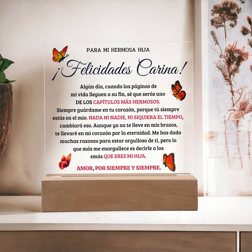HIJACRSQBR1_T4_30_2 ¡FELICIDADES CARINA!