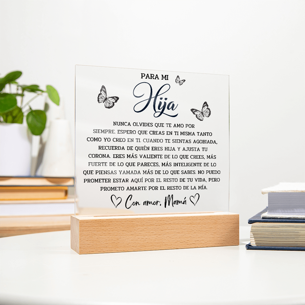 Lampara Con Mensaje De Amor para Mi Hija, para Mi Hija, A Mi Hija, para Mi Hija En Su Graduación - HIJACRSQBR1_T4_30_1