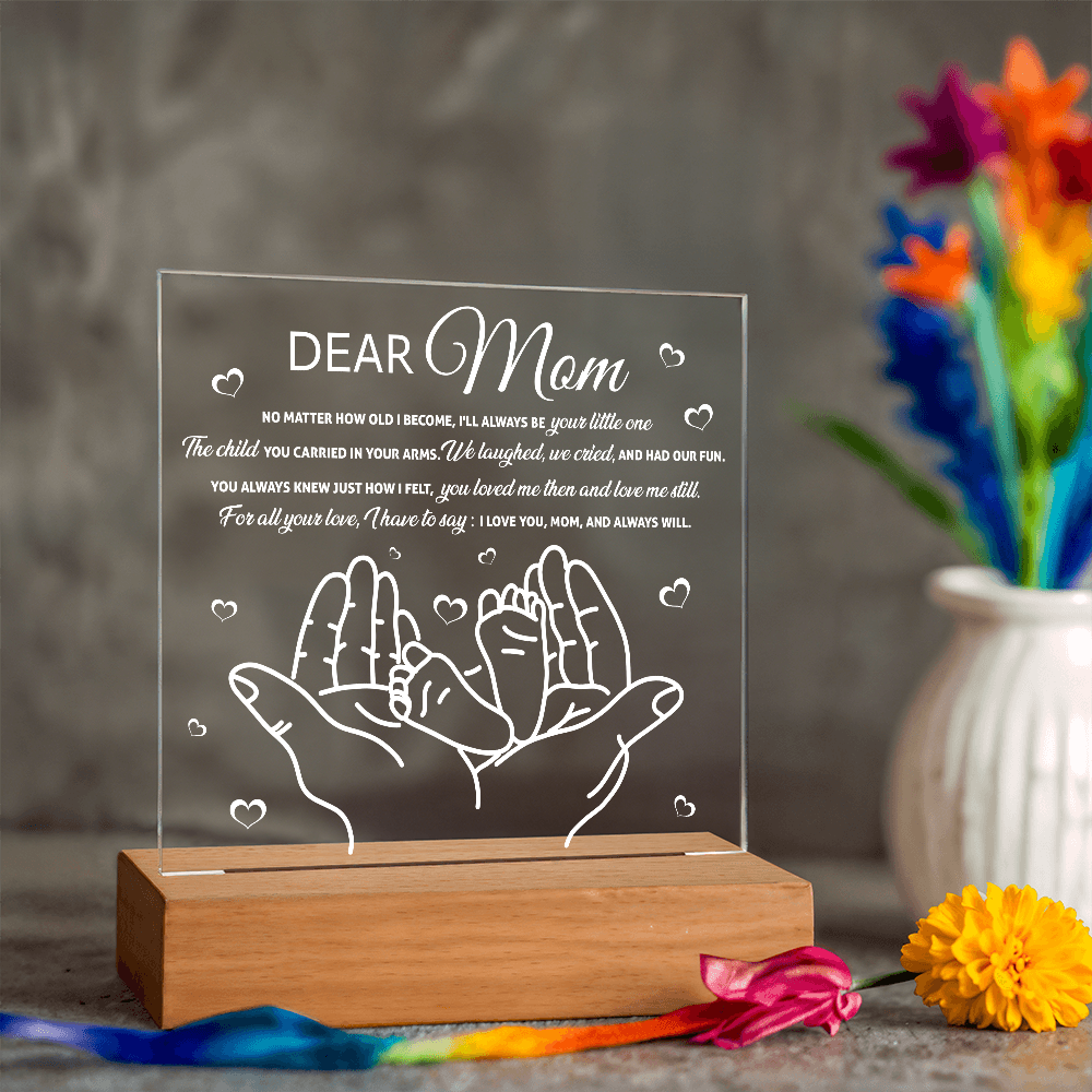 Dear Mom Square Acrylic, Easter Gifts For Mom From Daughter, Best Gifts For Mom Birthday From Son, Christmas For Mom From Daughter