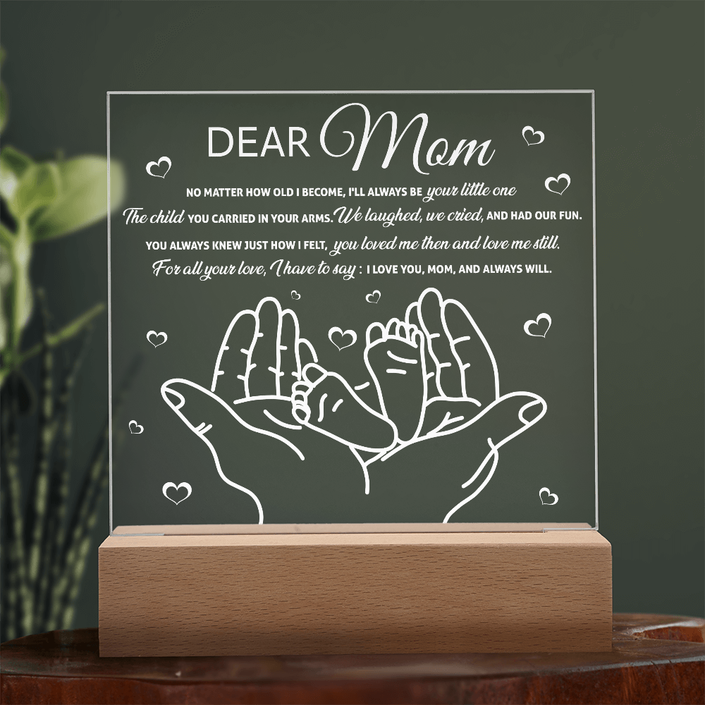 Dear Mom Square Acrylic, Easter Gifts For Mom From Daughter, Best Gifts For Mom Birthday From Son, Christmas For Mom From Daughter