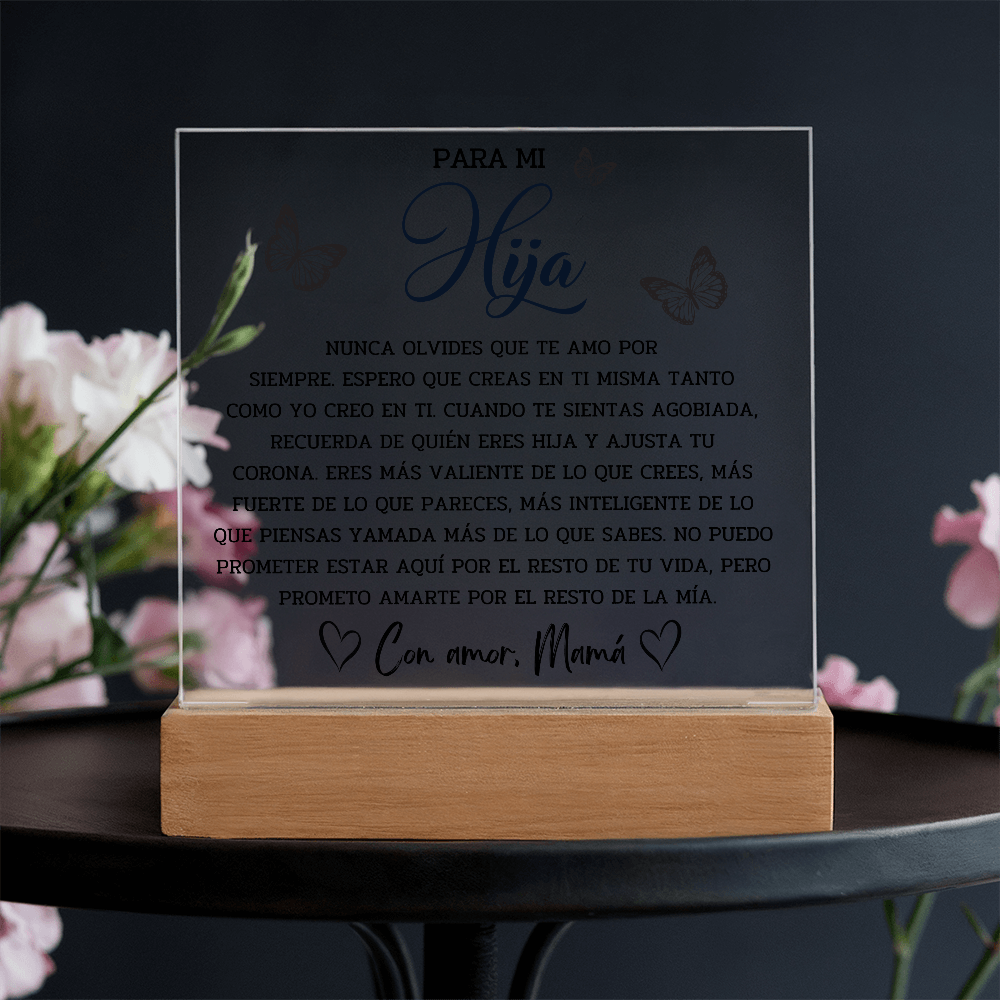 Lampara Con Mensaje De Amor para Mi Hija, para Mi Hija, A Mi Hija, para Mi Hija En Su Graduación - HIJACRSQBR1_T4_30_1
