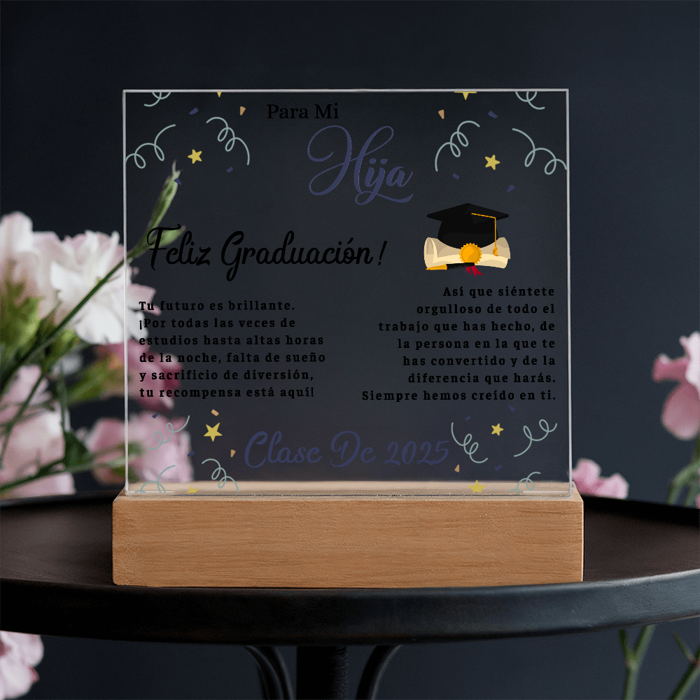 Acrílico Para Mi Hija En Su Graduación, Cuadros Para Mi Hija Por Su Graduación - GRA_ACR_BR1_APR4_4
