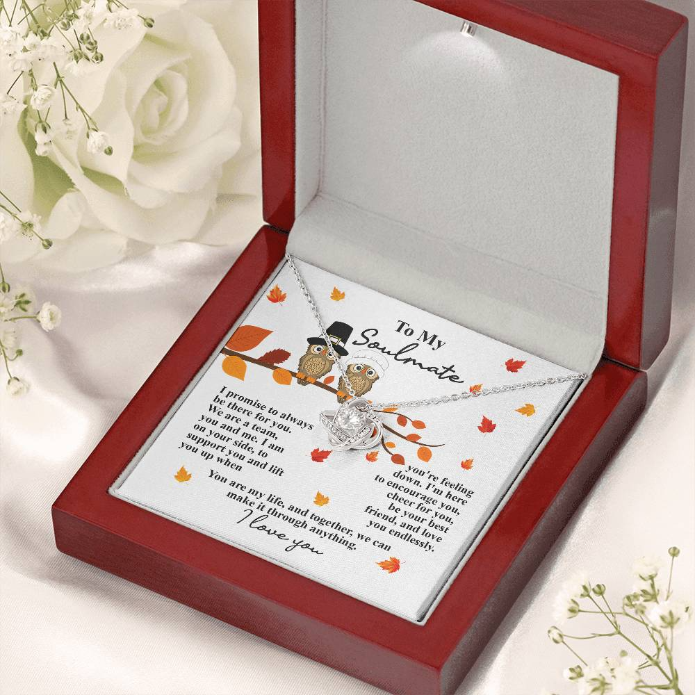 To My Beautiful Soulmate Necklace For Women, Message Card Jewelry To My Soulmate Necklace