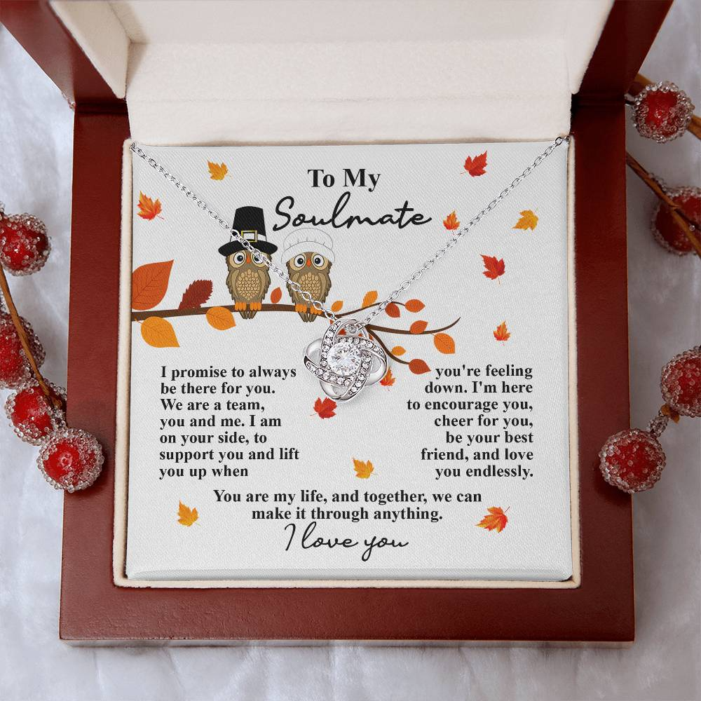 To My Beautiful Soulmate Necklace For Women, Message Card Jewelry To My Soulmate Necklace