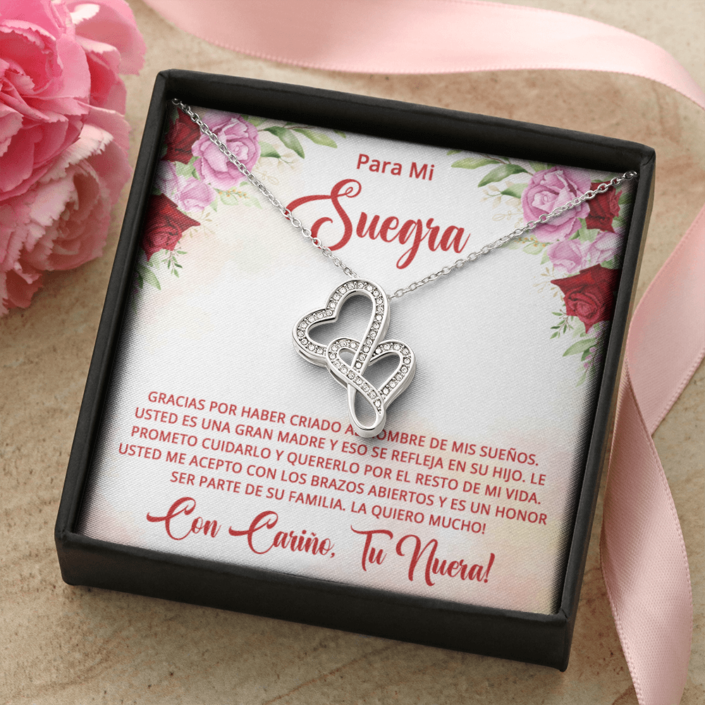 Suegra Gifts In Spanish, Regalo Para Suegra En Navidad - Double Heart - SUEROSA_BR2_M8_25_1