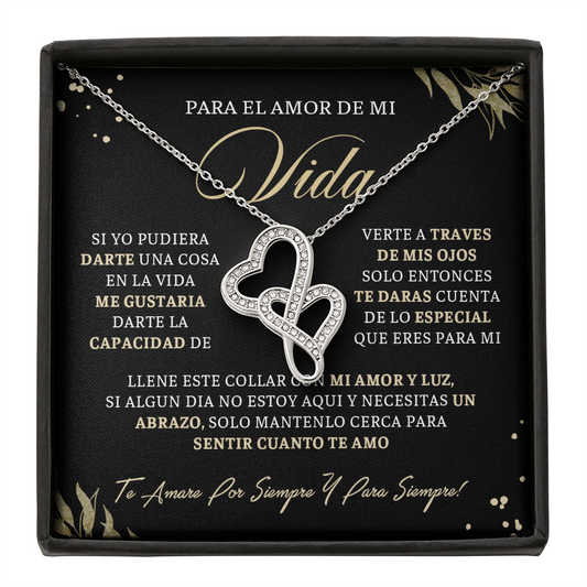 Para El Amor De Mi Vida Cadena En Espanol, Regalos Para 14 De Febrero Para Mujer - Double Heart - VIDA_BR3_T3_2
