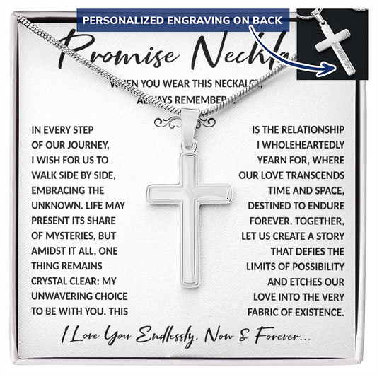 Boyfriend Promise Necklace, Personalized Cross Necklace For Men, Cross Necklace For Boyfriend - BR5-JULY2-PRONE-3