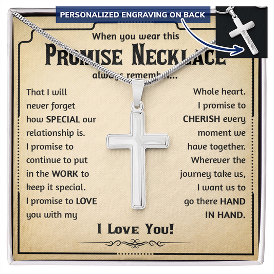 Promise Necklace Men, Promise Cross Necklace For Him, Cross Necklace For Son From Mom - Cross - BR5-JULY2-PRONE-4