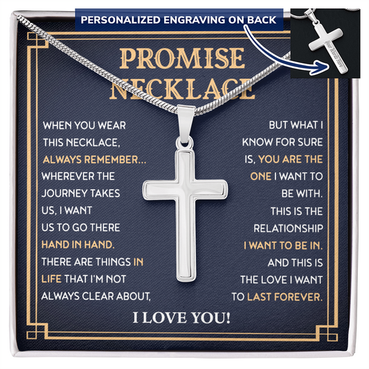 Promise Necklace For Him, Promise Necklace Cross, Custom Cross Necklace For Men - BR5-JULY2-PRONE-1
