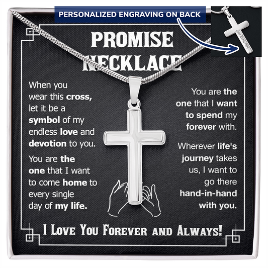 Promise Chain For Boyfriend, Personalized Cross Necklace, To My Son Cross Necklace From Mom - BR5-JULY2-PRONE-2