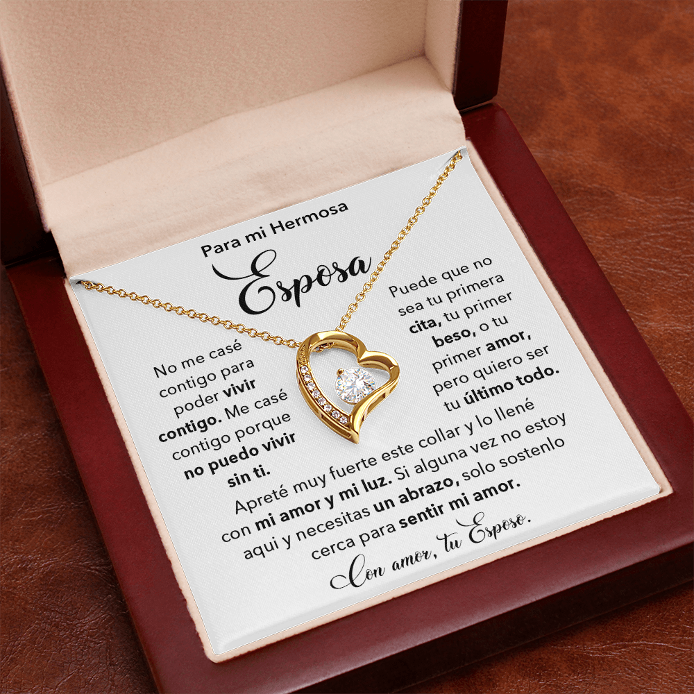 Regalo Para Esposa, Detalles Para Mi Esposa, Mensaje Para Mi Esposa - Forever Love Necklace - ESP_BR2_NLNM5_2