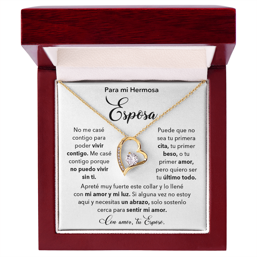 Regalo Para Esposa, Detalles Para Mi Esposa, Mensaje Para Mi Esposa - Forever Love Necklace - ESP_BR2_NLNM5_2