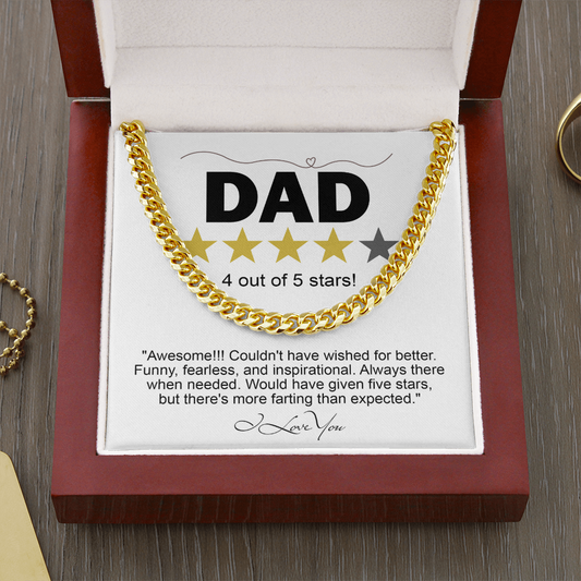 To My Dad Cuban Link Gold Chain, Necklace To My Dad Cuban Link, Gift For Fathers Day From Wife, Gift For Fathers Day